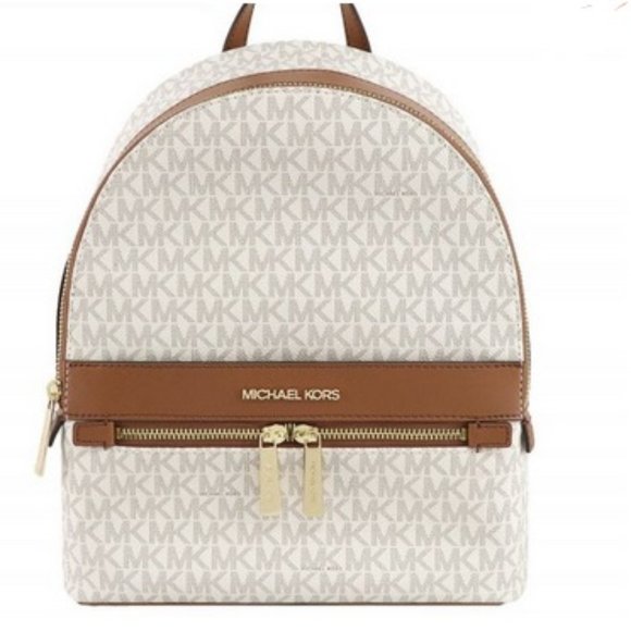 MICHAEL KORS Kenly Medium Backpack Signature Vanilla Bag - Picture 1 of 16